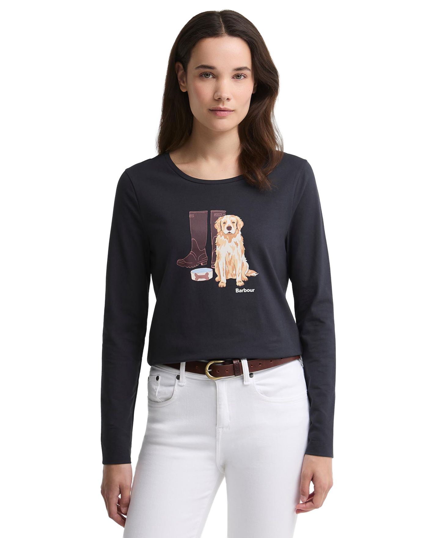 Женская футболка Barbour Hedley Graphic Crewneck, цвет: Тёмный тёмно-синий — фото 3
