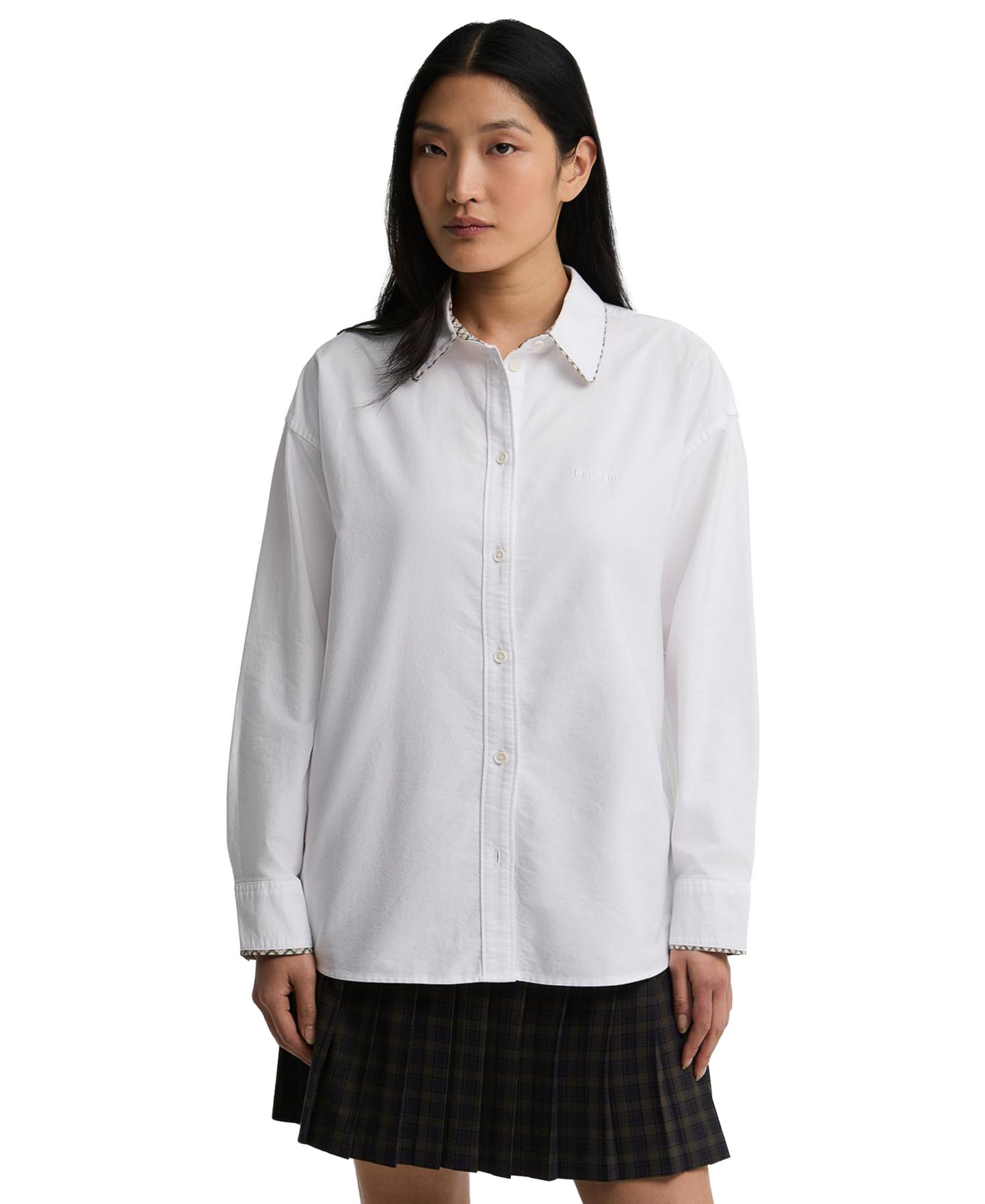 Женская рубашка Barbour Alverstone Long-Sleeve Cotton Button-Up, цвет: Белый — фото 3