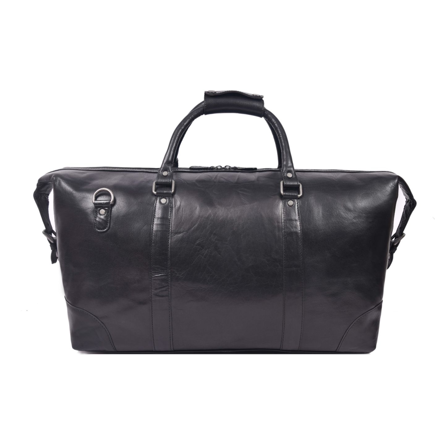 Спортивная сумка Aaron Leather Goods Regal 20 дюймов из кожи, чёрная, цвет: Чёрный — фото 4