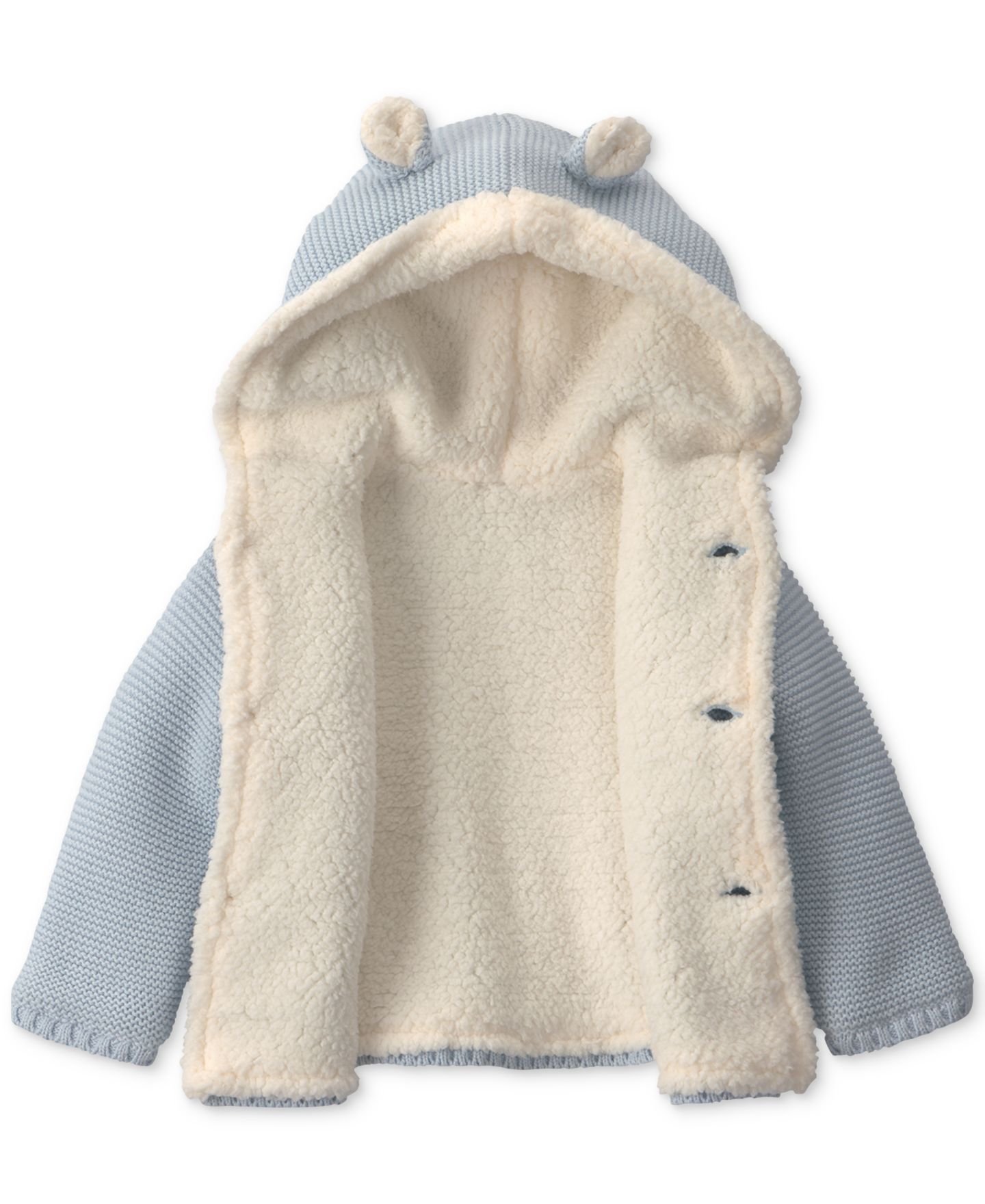 Куртка Carter's Bear Sweater Knit Hooded Jacket для малышей, цвет: Синий — фото 2