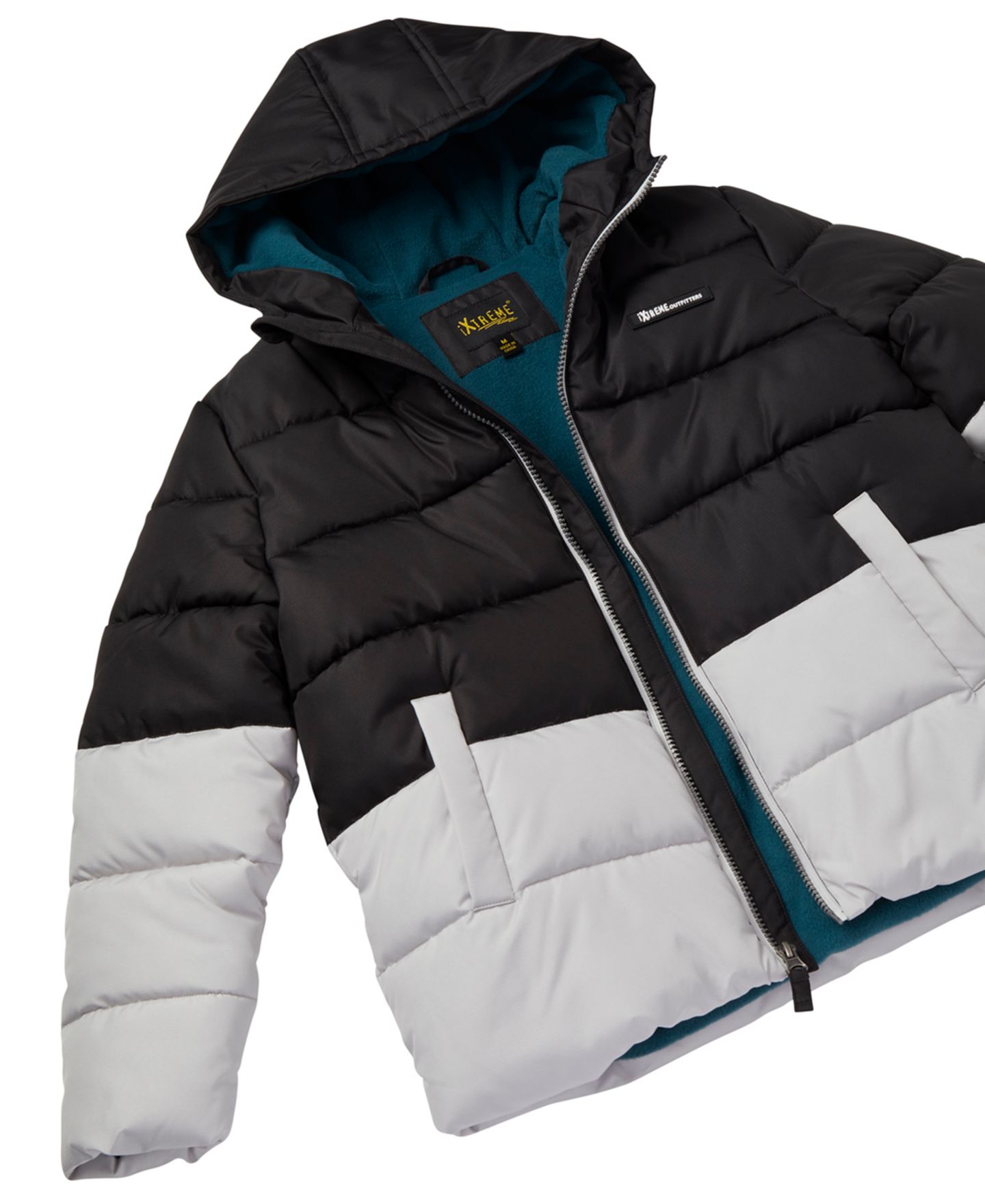 Куртки Ixtreme Ripstop Color-Block Puffer Jacket with Hat, 2-Piece Set для мальчиков, цвет: Чёрный — фото 4