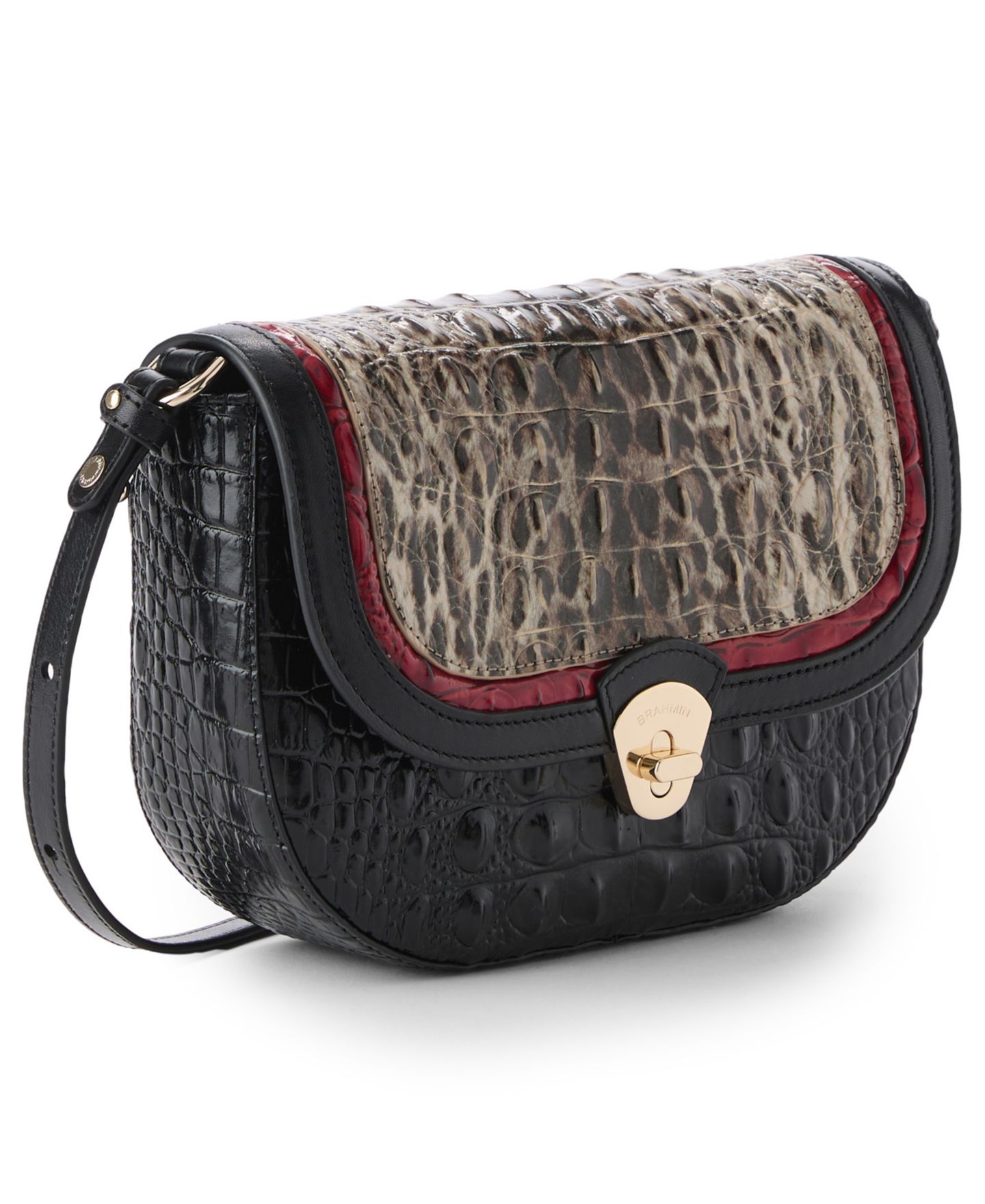 Женская сумка Brahmin Portia Calgary Small Leather Crossbody, цвет: Ocelot — фото 3