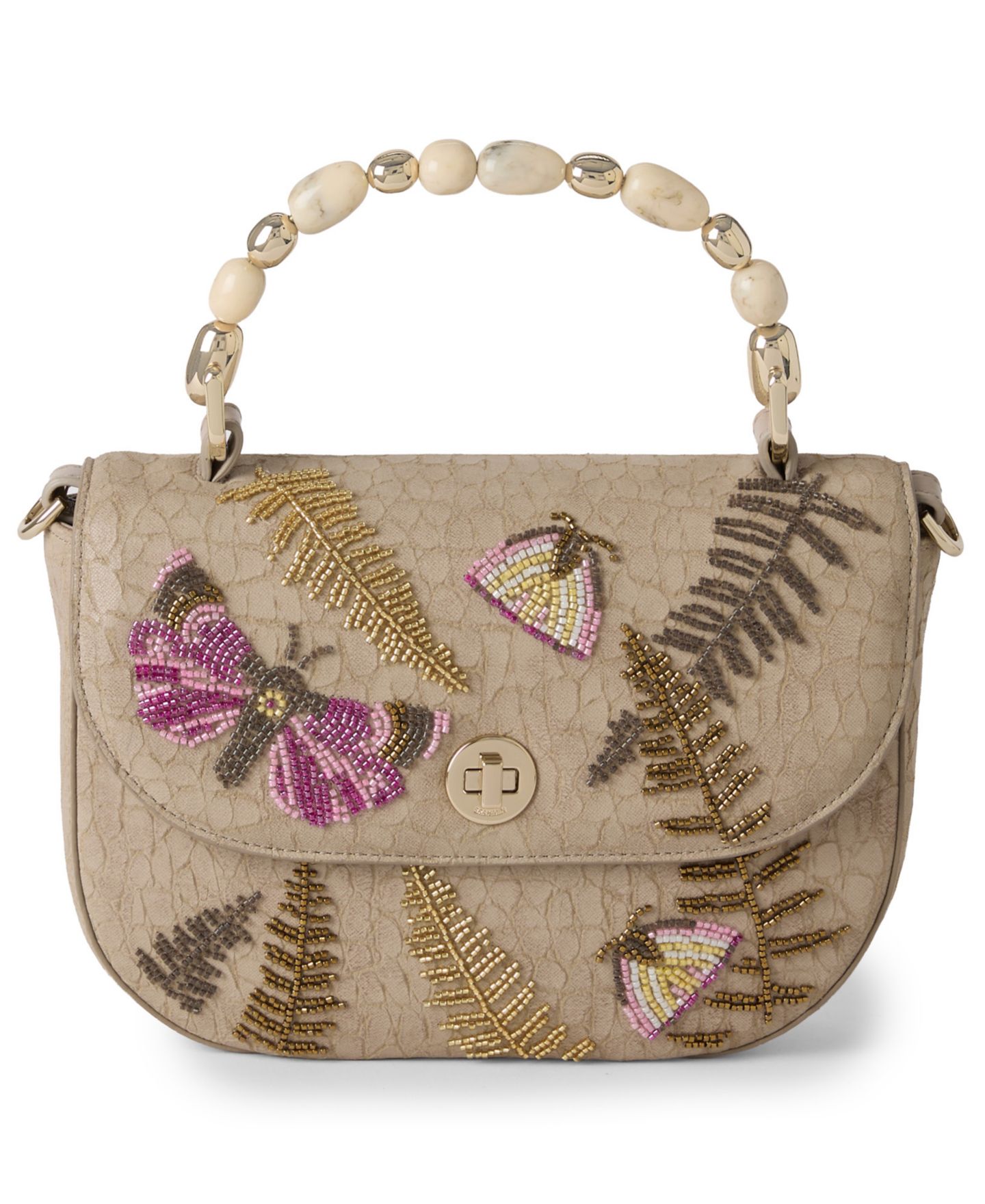 Женская сумка Brahmin Portia Woodland Small Leather Crossbody, цвет: Fossilized — фото 6