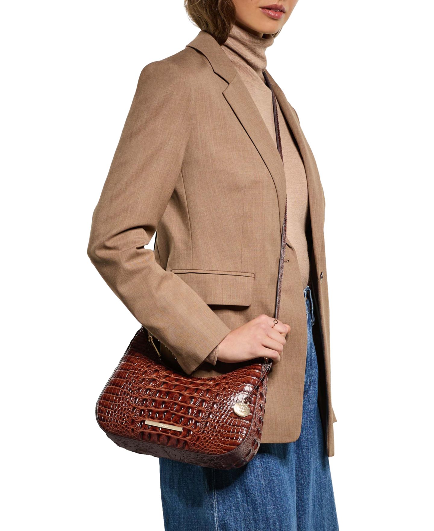Женская сумка Brahmin Small Stephie Melbourne Small Leather Crossbody, цвет: Чёрный — фото 5