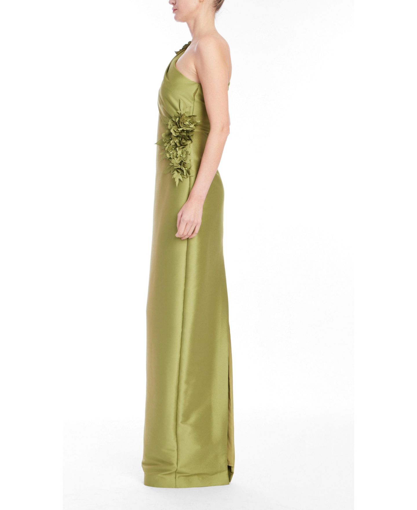 Женское платье Badgley Mischka One-Shoulder Floral-Applique Column Gown — фото 2