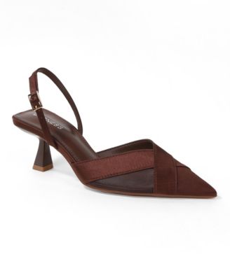 Women's Hailee Mesh and Satin Special Occasion Slingback Pumps