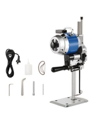 750W Straight Knife Fabric Cutter, Industrial Cloth Cutting Machine with Auto Blade Sharpener