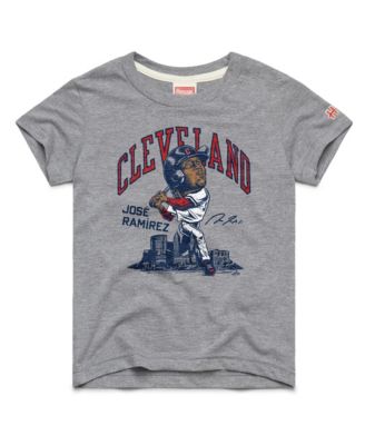 Big Boys and Girls Jose Ramirez Gray Cleveland Guardians Caricature Tri-Blend T-Shirt