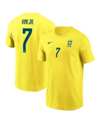 Men's Vini Jr. Yellow Brazil National Team Name & Number T-Shirt