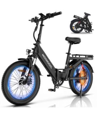 POP Folding Electric Bike for Adult 7-Speed, 750W Motor, Full Suspension, Folds for Storage