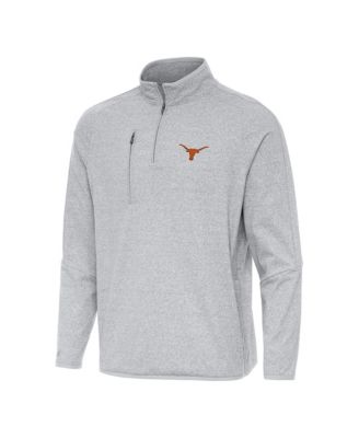 Men's Heather Gray Texas Longhorns Certain Quarter-Zip Tri-Blend Sweatshirt