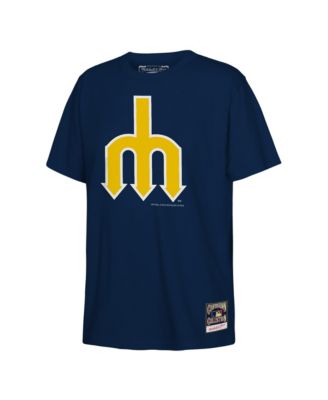 Big Boys and Girls Navy Seattle Mariners Retro Logo T-Shirt