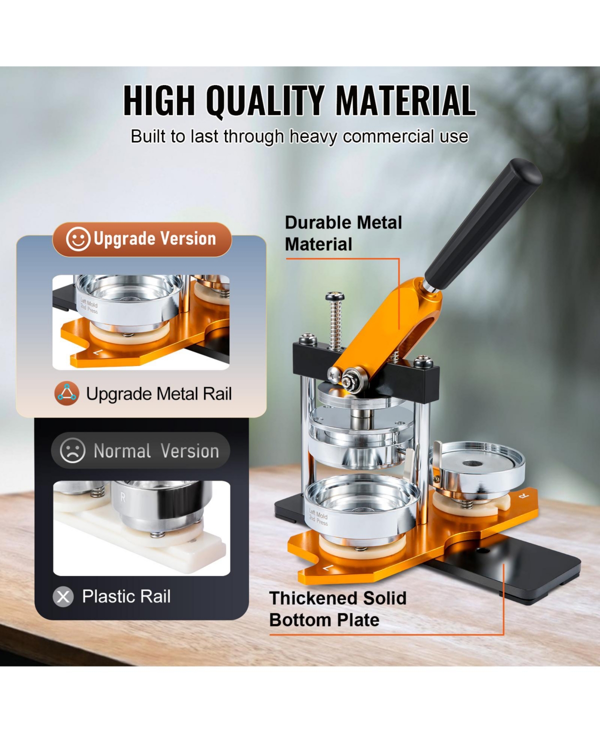 Sevorley Button Maker Machine, 75 mm Badge Press Kit with 100 Button Parts, Circle Cutter, and Magic Book