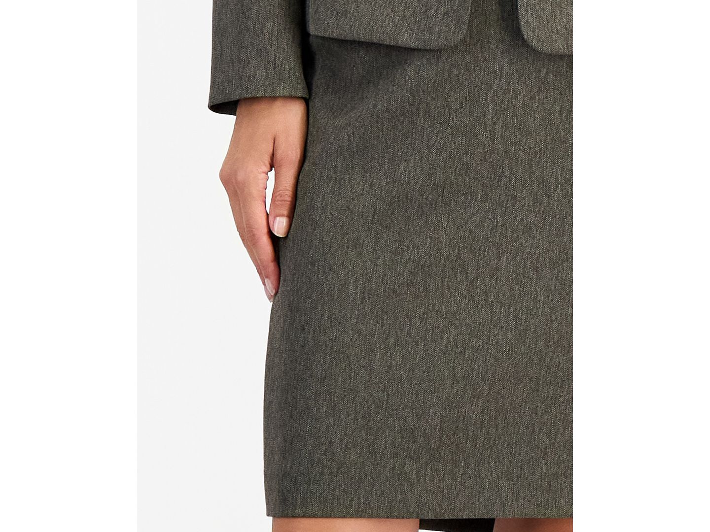 Женский комплект Le Suit Slim-Fit Notch-Collar Two-Button Jacket and Skirt, 2-Piece Set, цвет: Тёмно-коричневый разноцветный — фото 5