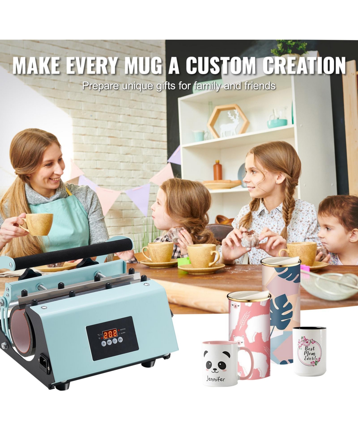 Sevorley Tumbler Heat Press Machine, 11-30 oz Mug Press with Sublimation Kit and Digital Temp and Time Control