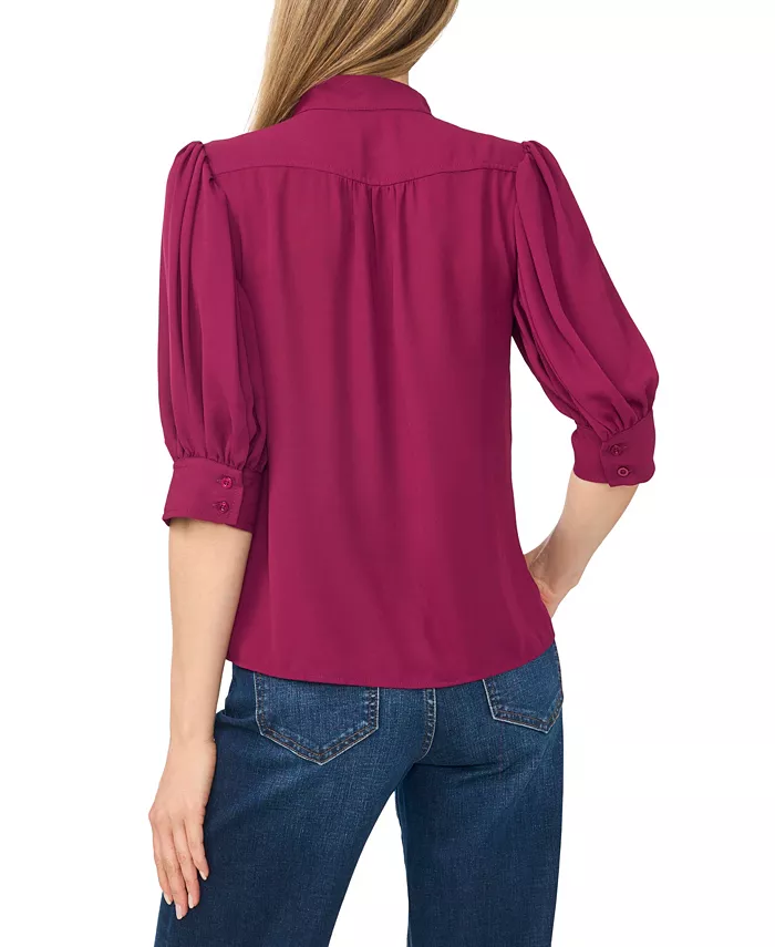 Women's 3/4-Sleeve Collared Button-Down Top - thumbnail 8
