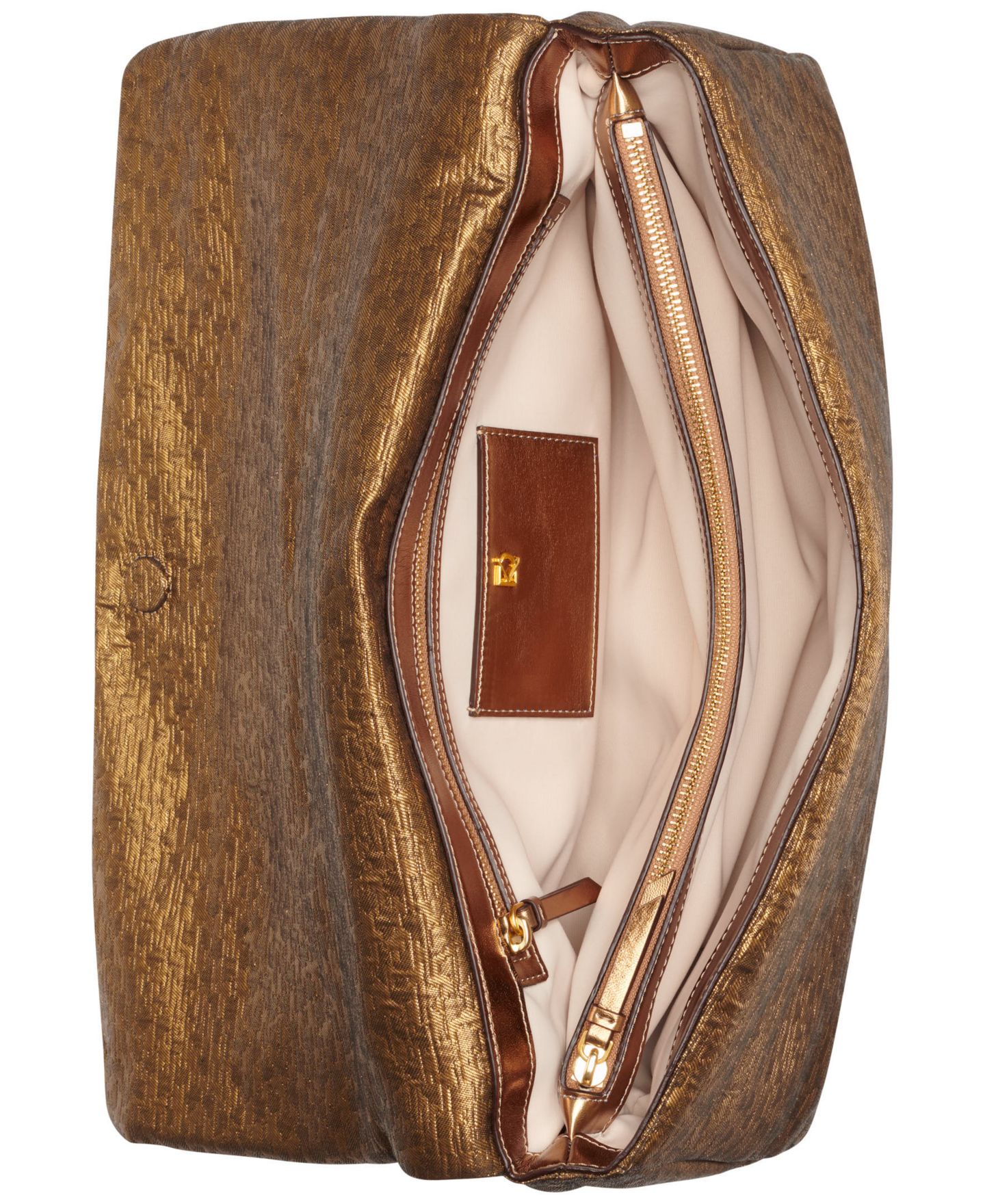 Женский клатч Donna Karan New York Grenadine Large Clutch Handbag, цвет: Бронзовый — фото 6