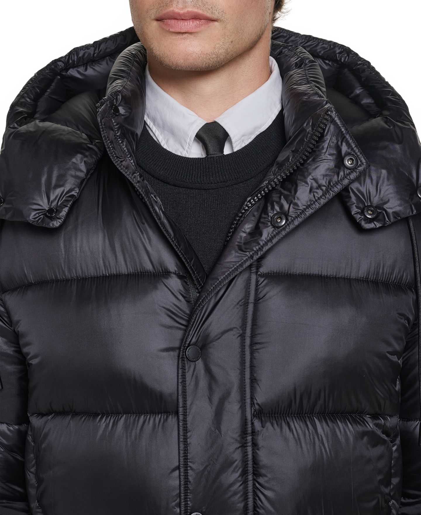Мужская куртка KARL LAGERFELD PARIS Down Hooded Puffer, цвет: Чёрный — фото 4