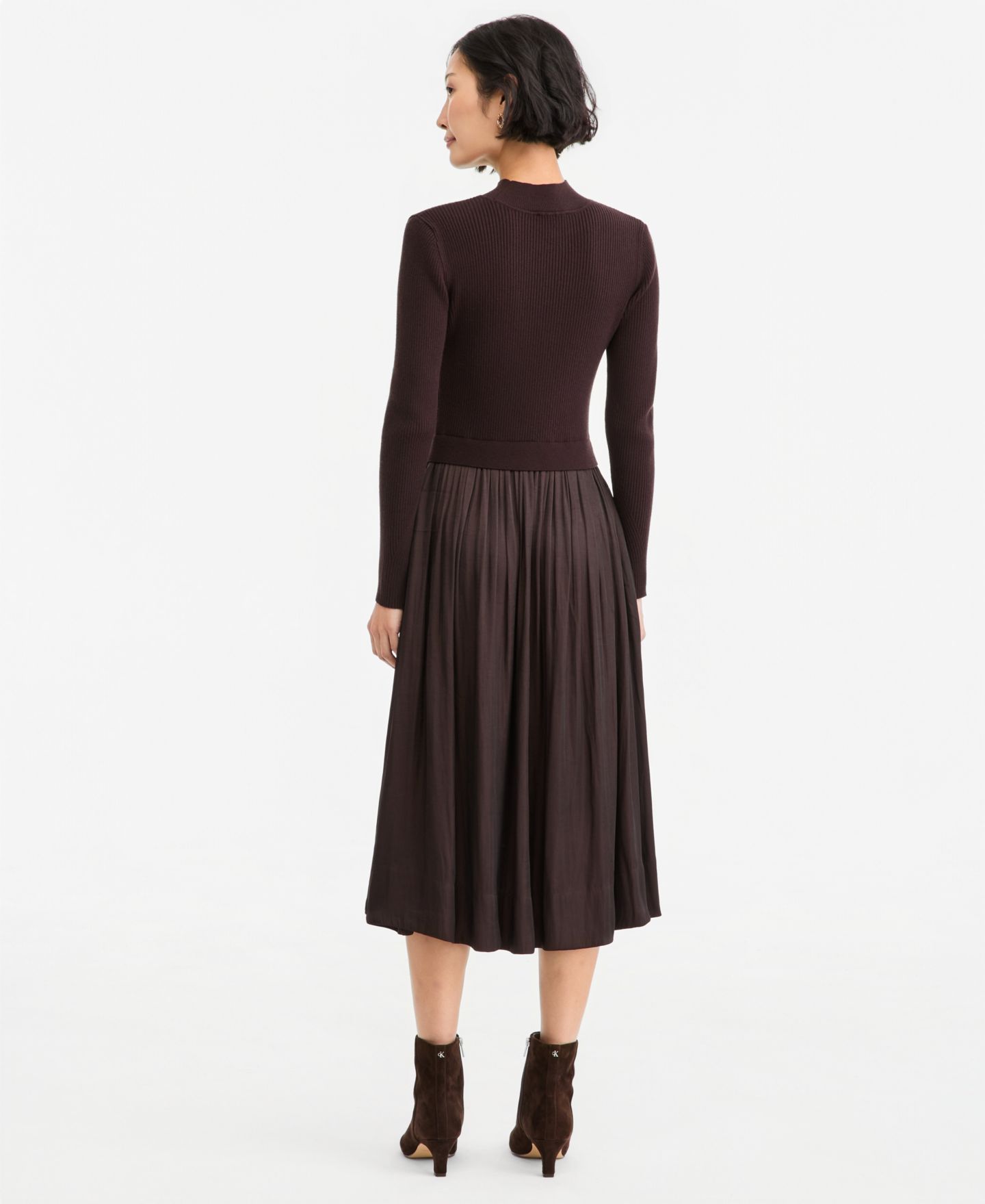 Женское платье On 34th Long-Sleeve Sweater Mixed-Media Midi, цвет: Ganache — фото 2