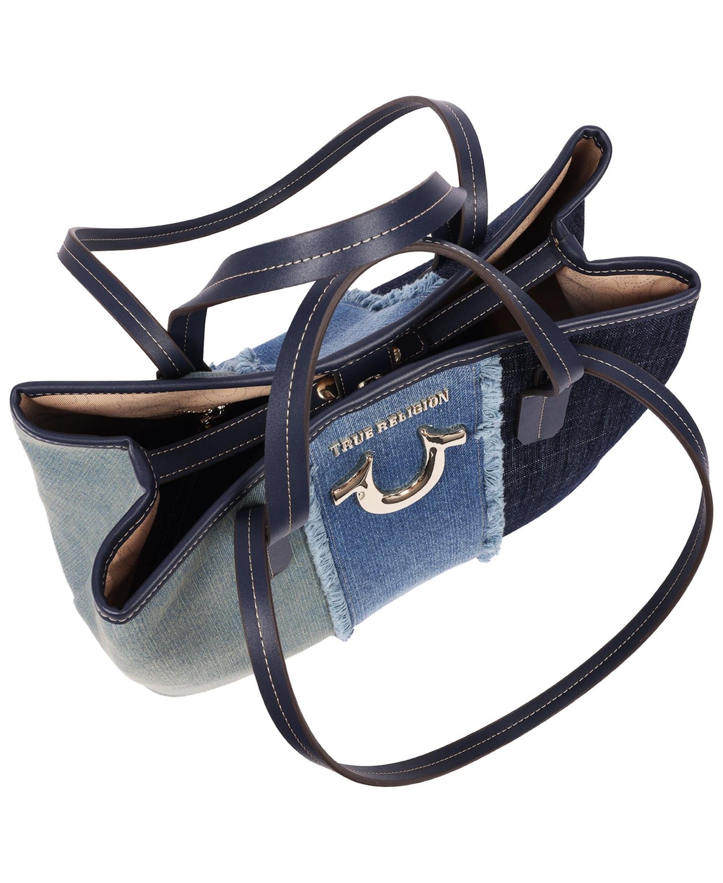 Женская сумка True Religion Frayed Denim Horseshoe Tote with Removable Wristlet, цвет: Синий — фото 6