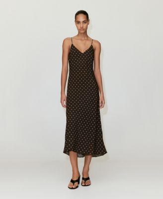 Women's Floral Midi Thin-Strap V-Neck Dress