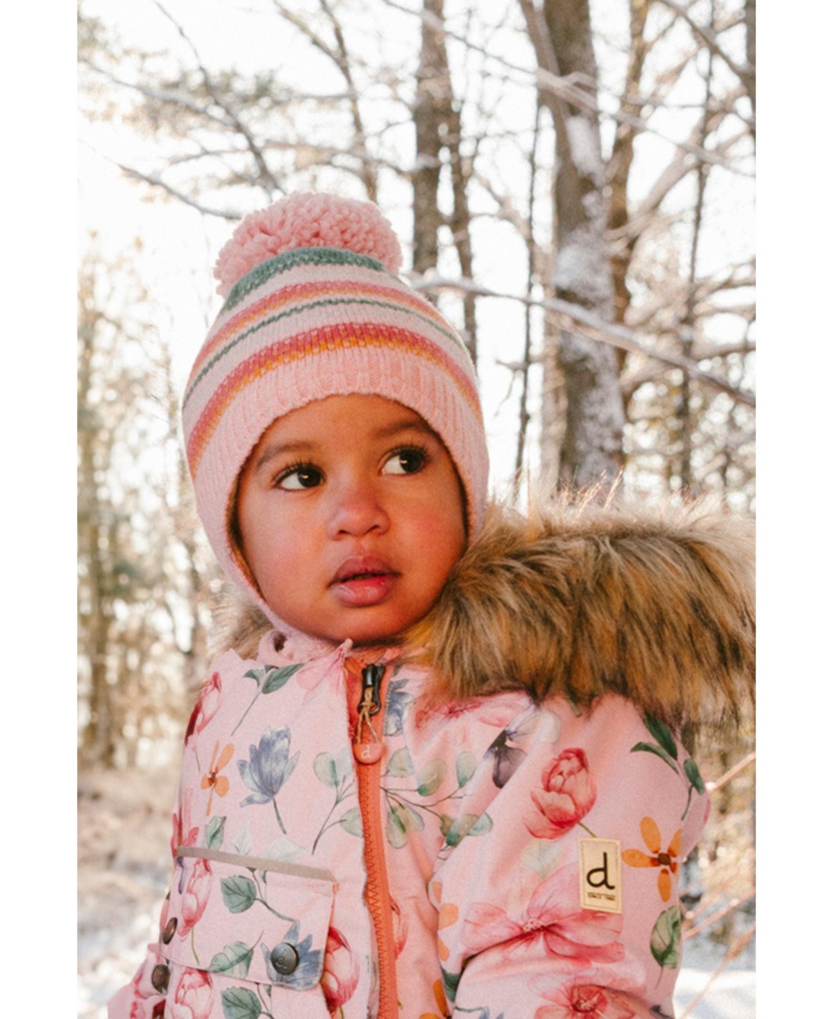 Deux par Baby Girls One Piece Snowsuit Adapted for Car Seats Floral Print