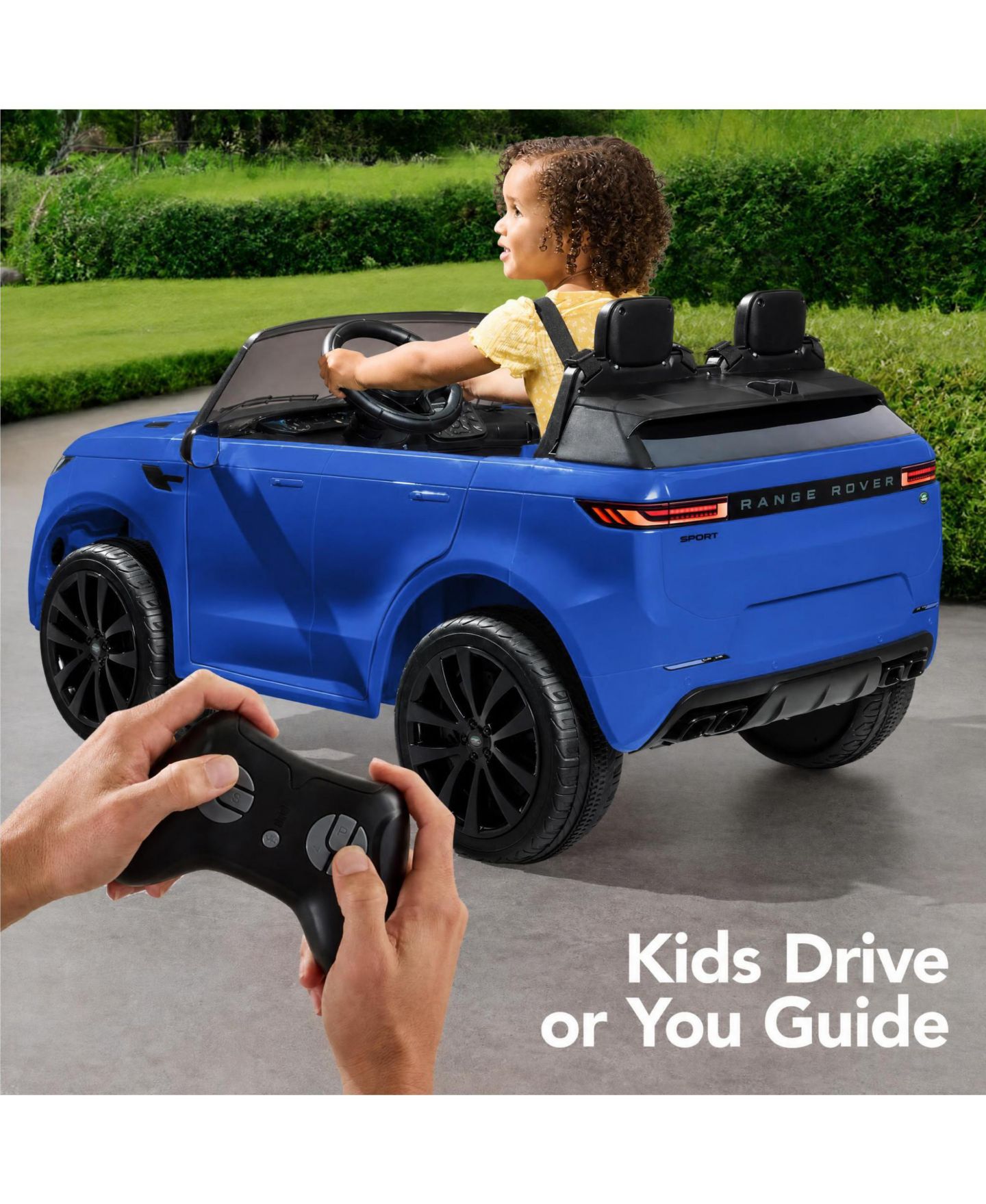 Детская игрушка Best Choice Products Kids 24V 2-Seater Licensed Range Rover Ride-On Car w/ith Parent Control 132lb Weight Capacity, цвет: Синий — фото 6