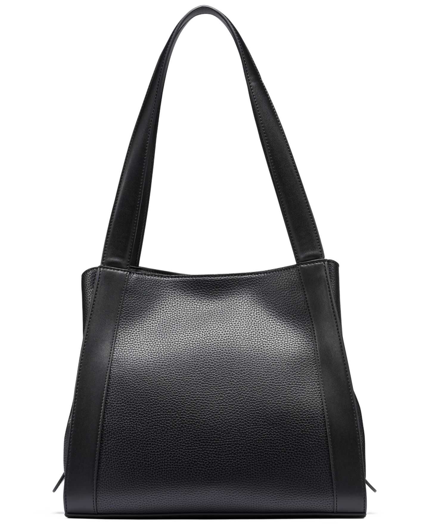 Женская сумка Calvin Klein Masie Magnetic Snap Medium Tote Handbag, цвет: Чёрный / Серебряный — фото 2