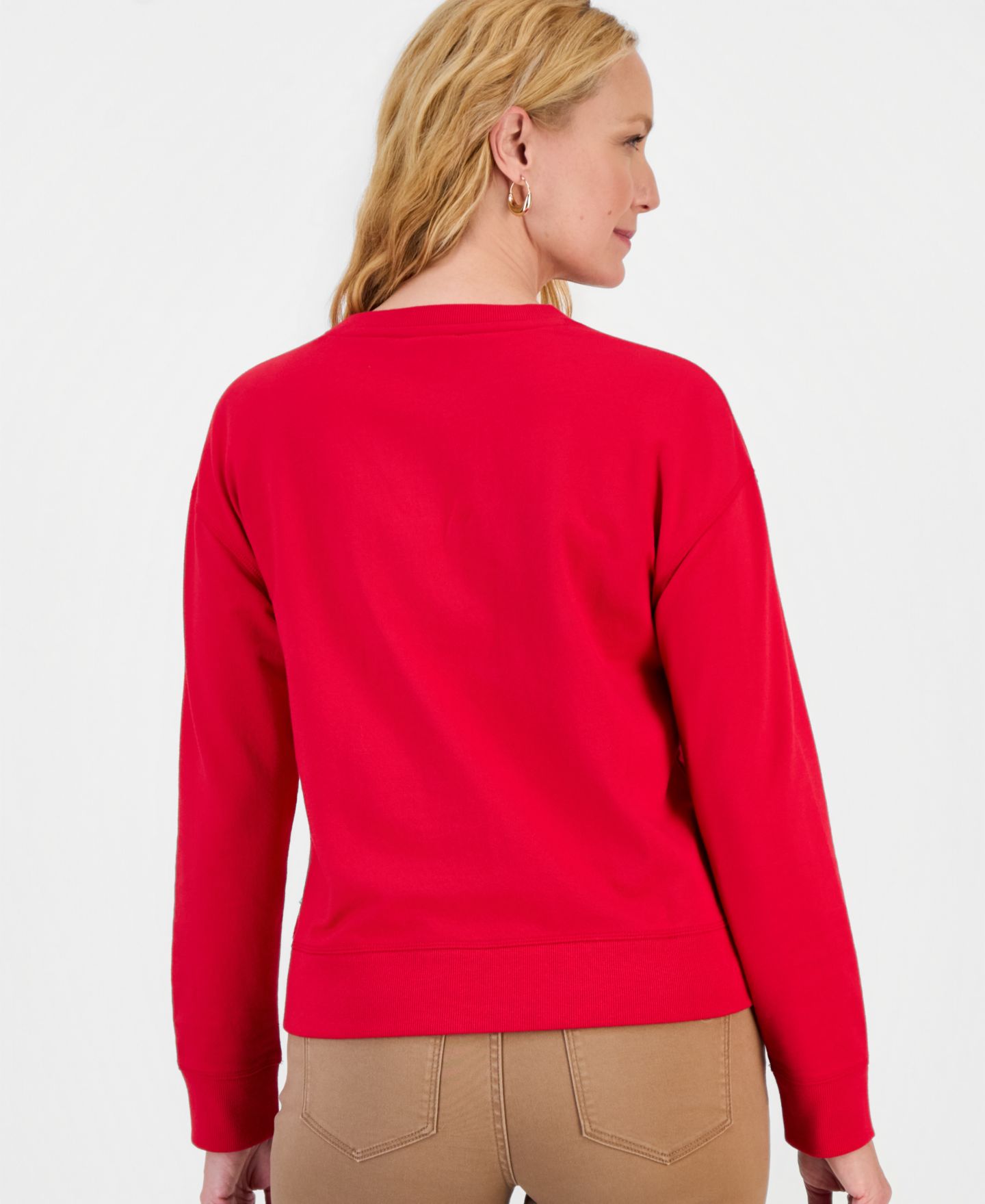 Женская толстовка Nautica Chenille Embroidered Dog Crewneck, цвет: Малиновый — фото 4