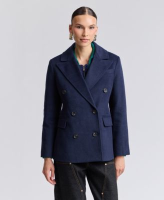 Women's Double-Breasted Plaid Blazer