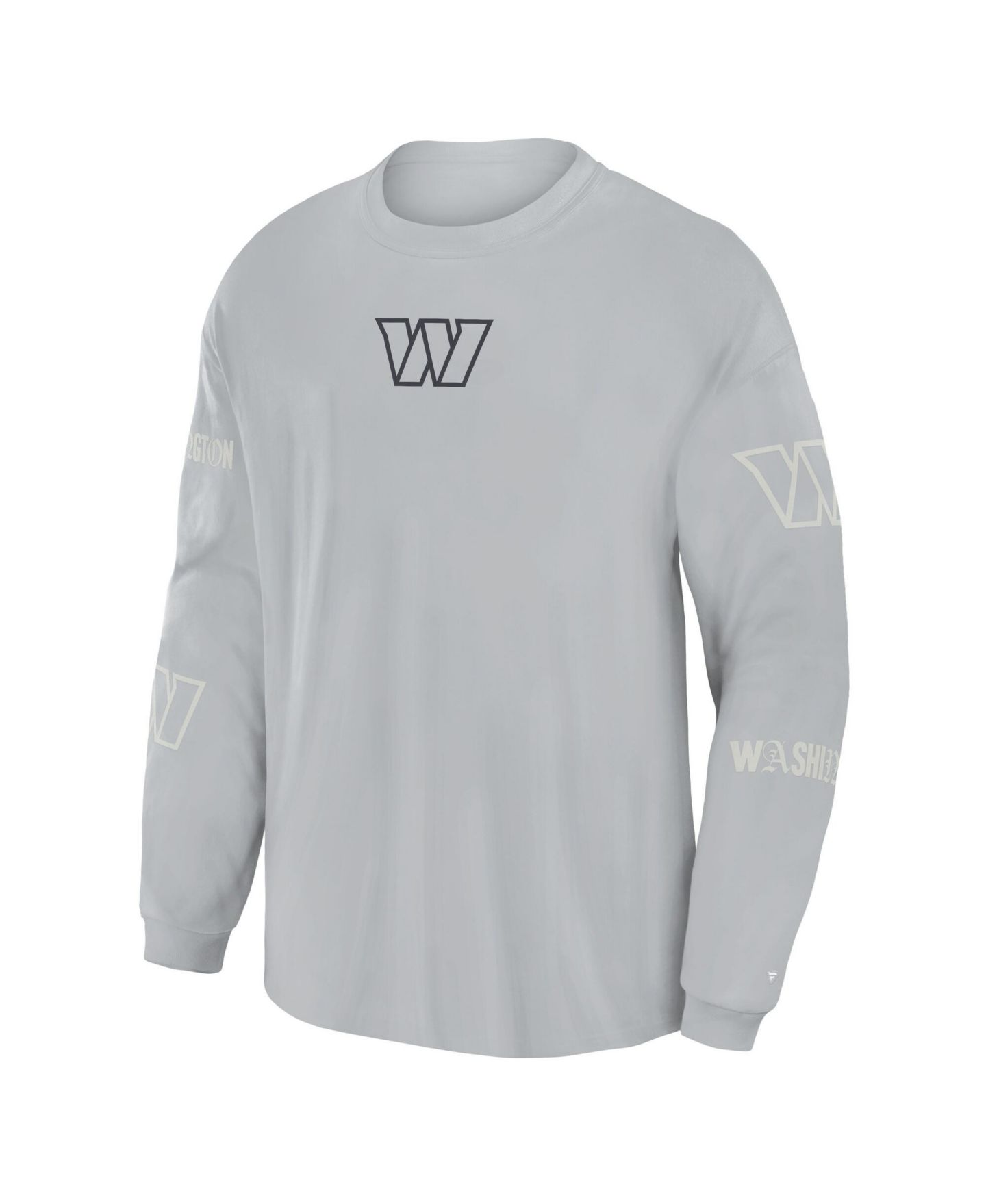 Мужская футболка Fanatics Gray Washington Commanders Oversized Type Play Long Sleeve — фото 2