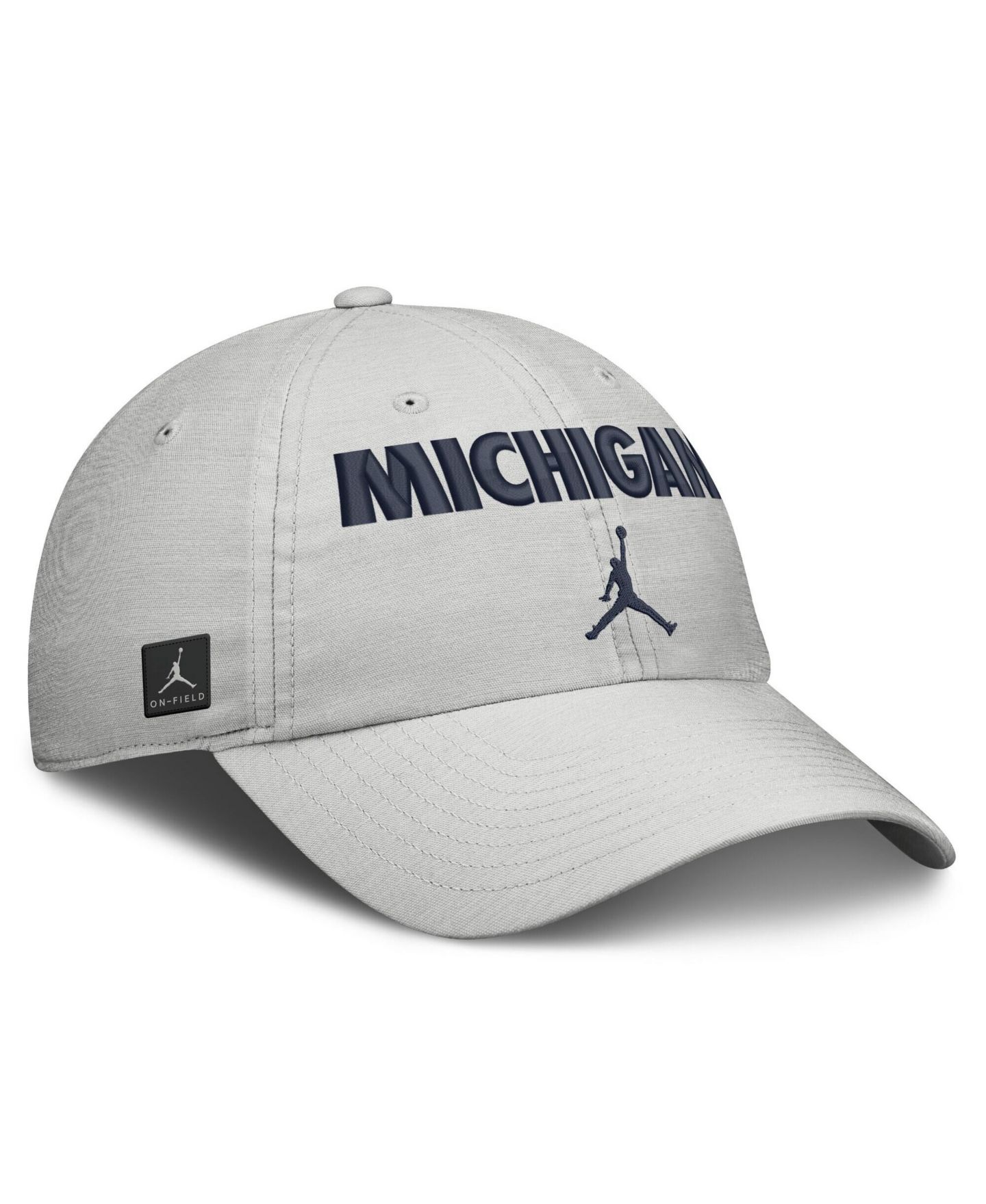 Кепка Jordan Gray Michigan Wolverines 2026 On-Field Gameday Club Adjustable Hat — фото 3