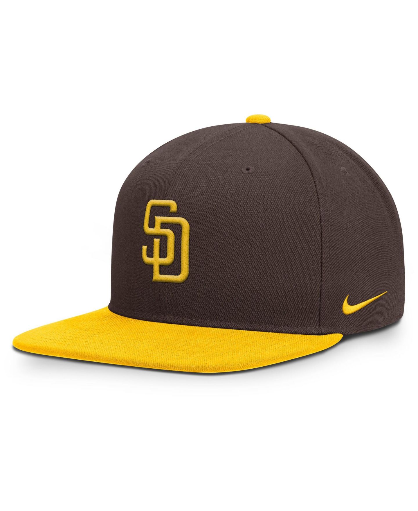Мужская кепка Nike Brown/Gold San Diego Padres Primetime Pro Dri-FIT Snapback Hat — фото 1