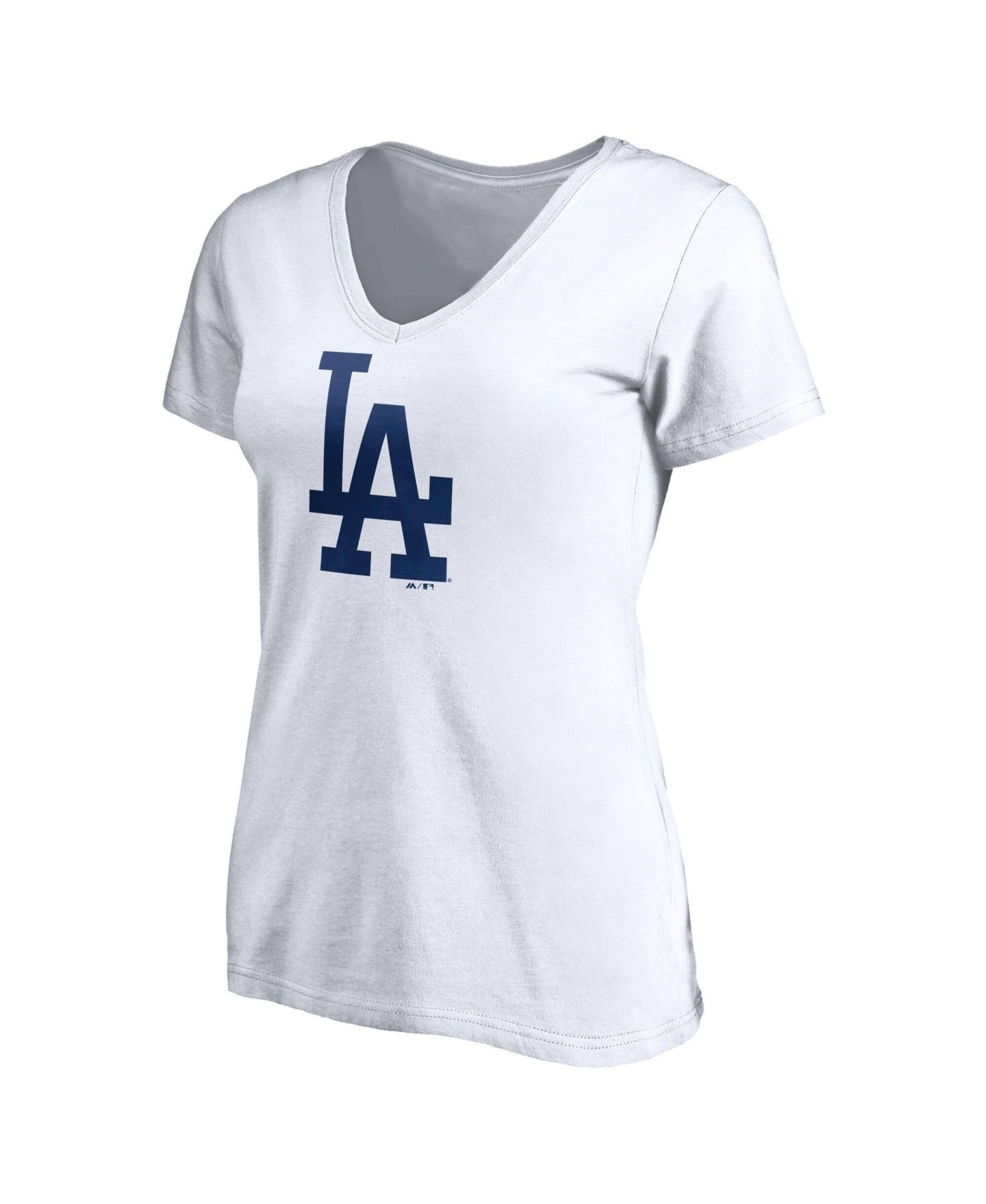 Женская футболка Logo Athletic White Los Angeles Dodgers V-Neck — фото 2
