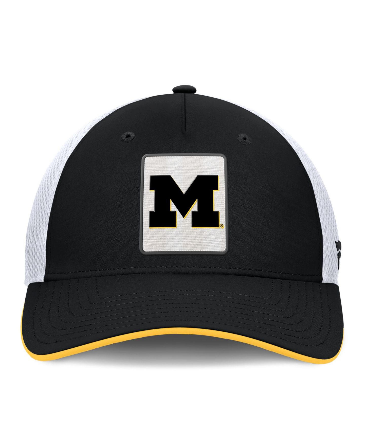 Мужская кепка Fanatics Black Michigan Wolverines 5-Panel Matter Flex Hat — фото 2