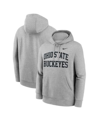 Men's Heather Gray Ohio State Buckeyes Primetime Arched Club Fleece Pullover Hoodie