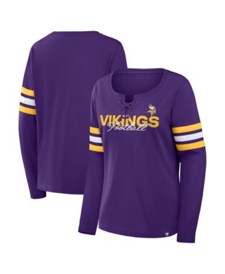 Women's Purple Minnesota Vikings Team First Coverage Scheme Lace-Up Long Sleeve T-Shirt