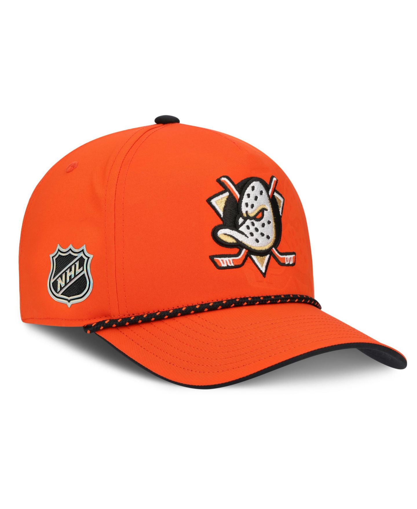 Мужская кепка Fanatics Orange Anaheim Ducks On Stage Podium A-Frame Adjustable Hat — фото 3