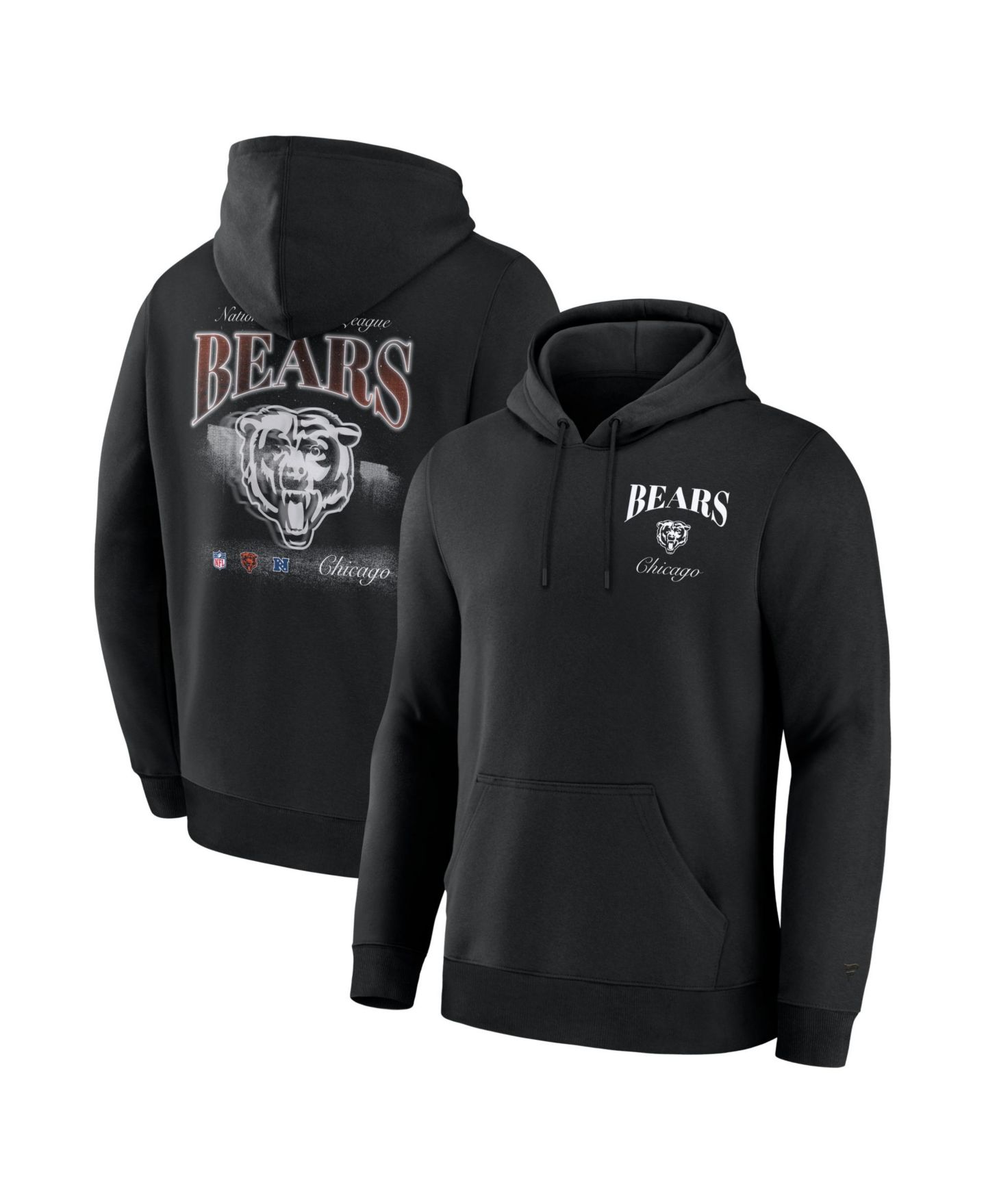 Мужское худи Fanatics Black Chicago Bears Nightfall Long Sleeve Fleece — фото 1