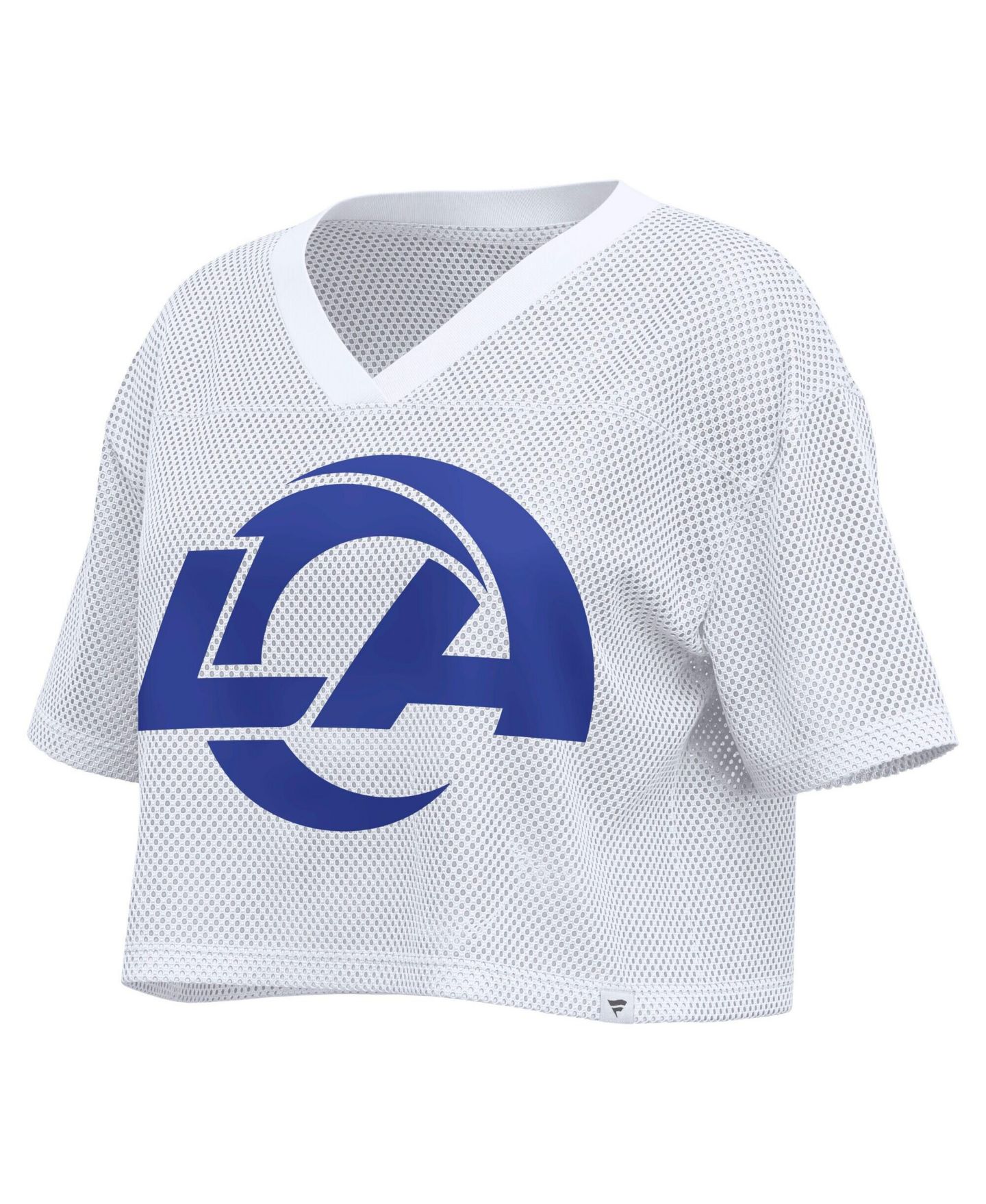 Женский топ Fanatics Los Angeles Rams Oversized Mesh Cropped V-Neck Jersey — фото 2