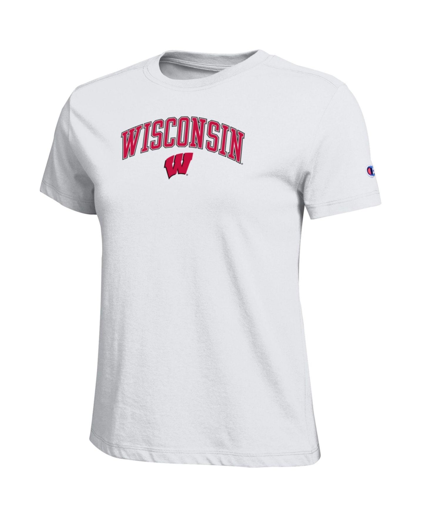 Женская футболка Champion White Wisconsin Badgers Arched Over Logo — фото 2