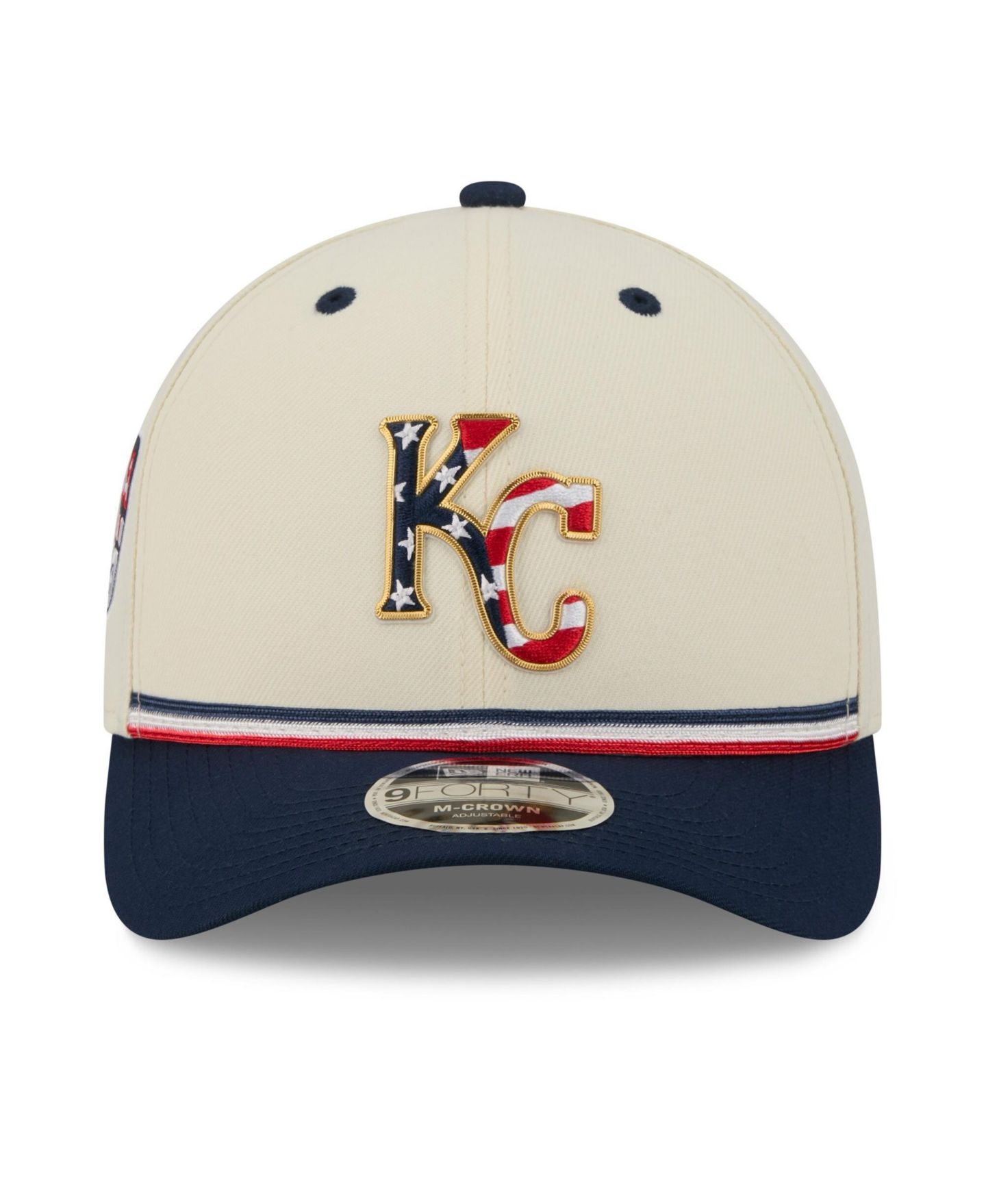 Детская кепка New Era Cream/Navy Kansas City Royals USA 250 9FORTY M-Crown Adjustable Hat — фото 2