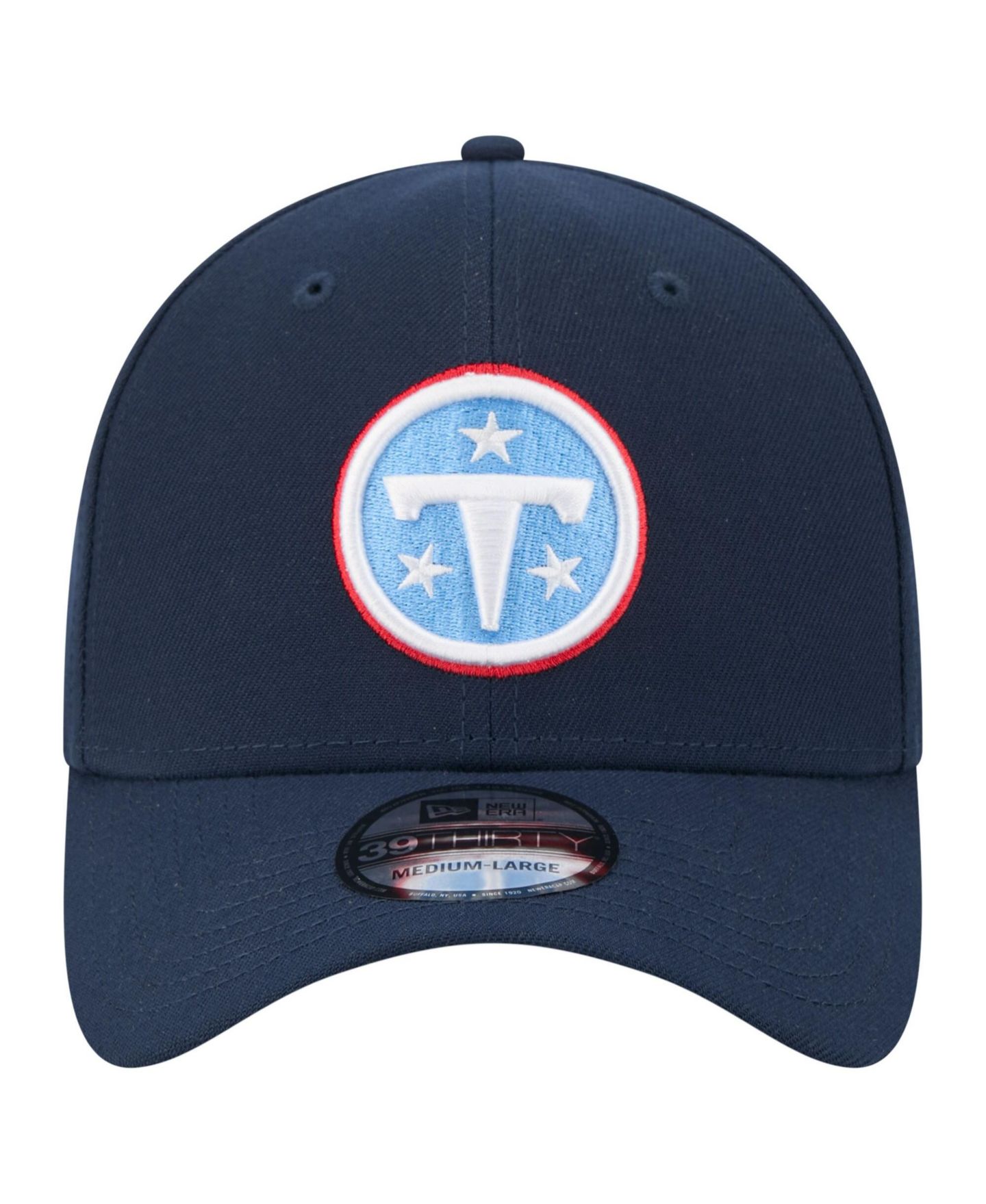 Мужская кепка New Era Navy Tennessee Titans Core Team 39THIRTY Flex Hat — фото 2
