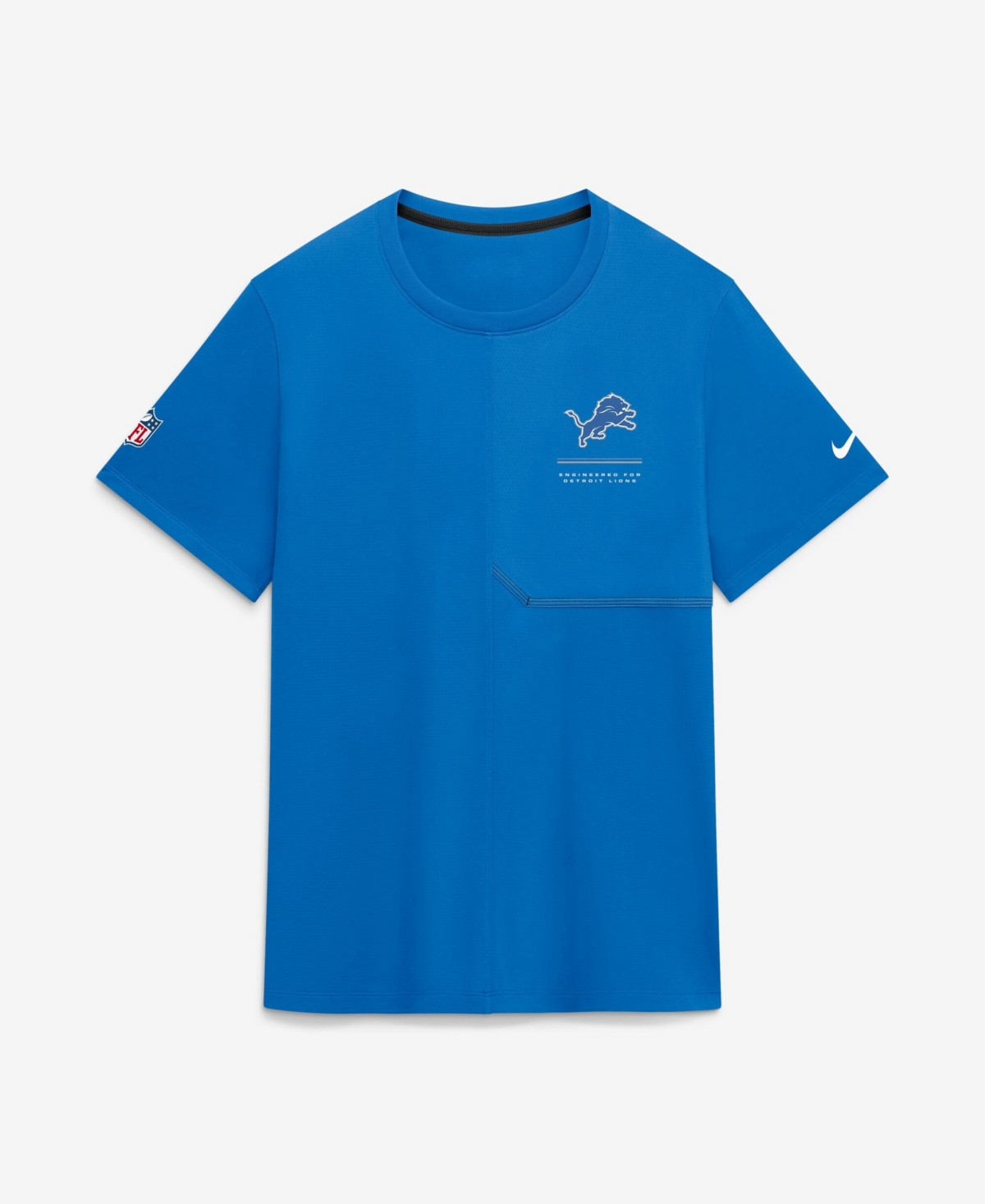 Nike Men's Blue Detroit Lions Sideline Uv Dri-fit Coaches Shirt - Blue