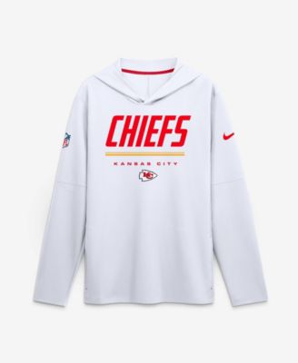 Men's White Kansas City Chiefs Sideline Game On Lightweight Long Sleeve Dri-FIT Hoodie
