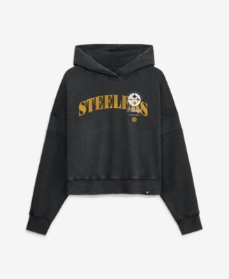 Women's Pittsburgh Steelers Counter Run Cropped Oversized-Fit Pullover Hoodie