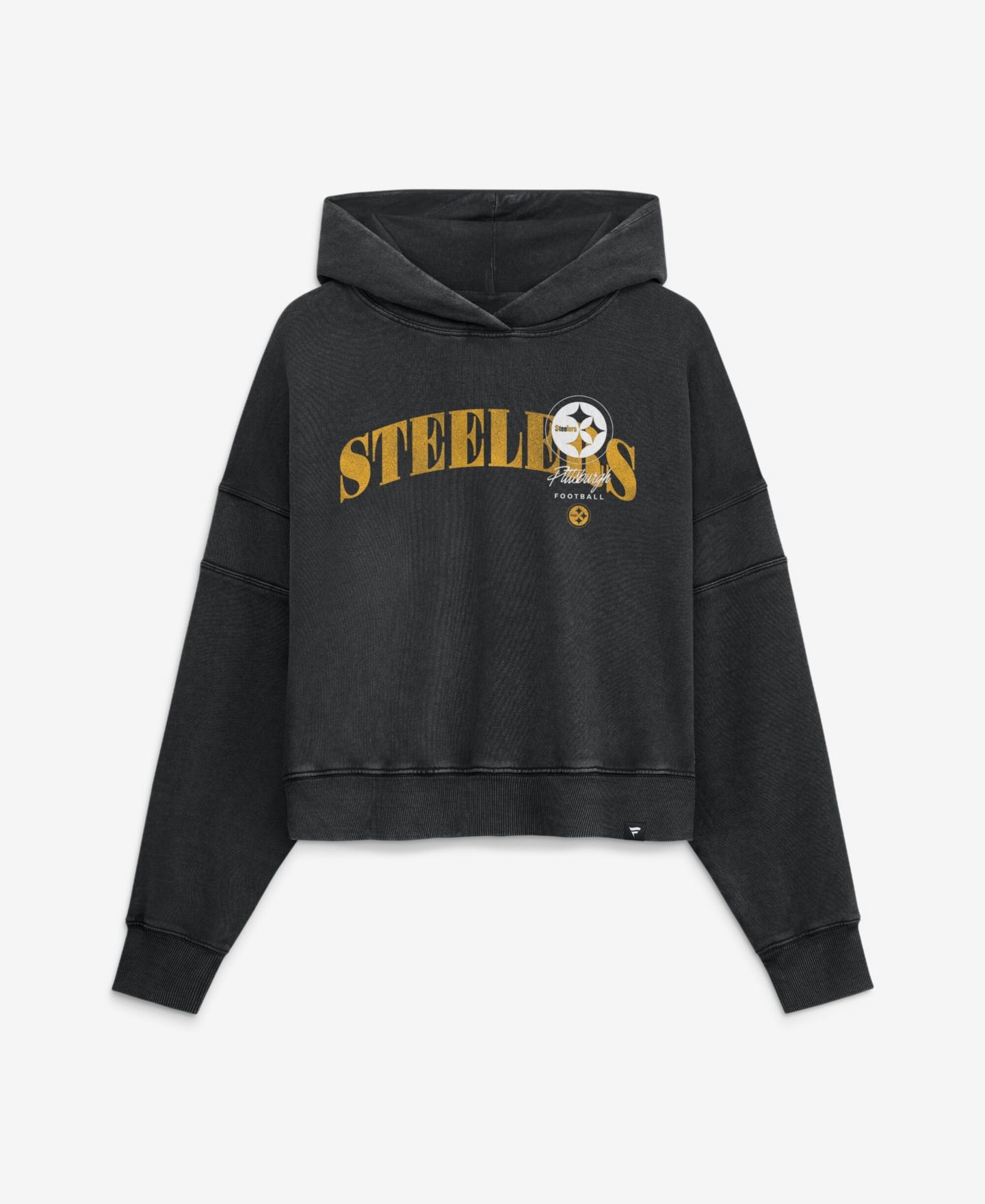 Женское худи Fanatics Pittsburgh Steelers Counter Run Cropped Oversized-Fit Pullover — фото 1