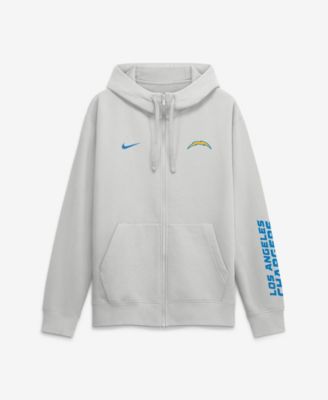 Men's Gray Los Angeles Chargers Cool Down Club Full-Zip Hoodie