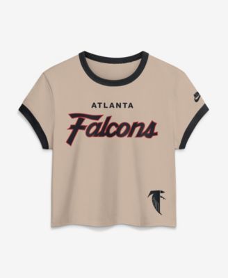Women's Atlanta Falcons Rewind Ringer Mod Cropped T-Shirt