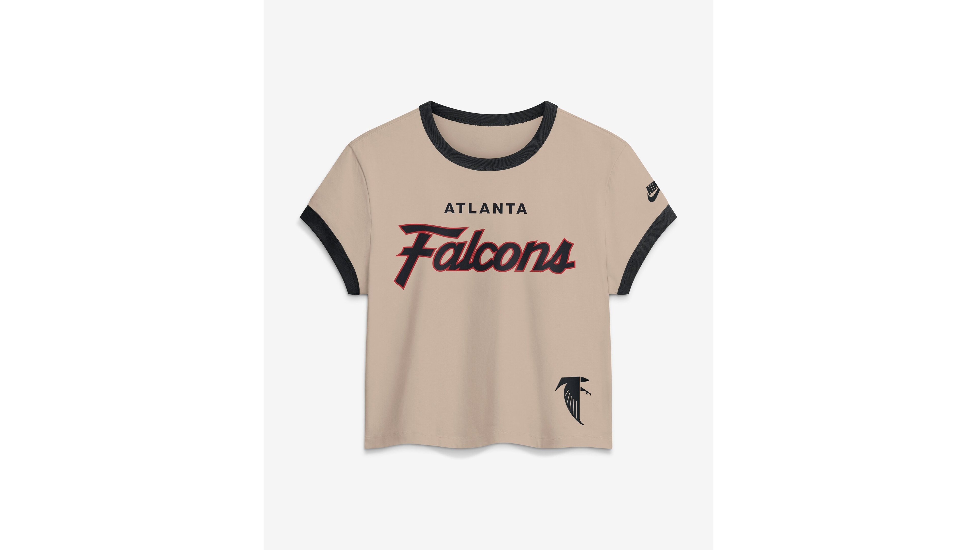 Nike Women's Atlanta Falcons Rewind Ringer Mod Cropped T-Shirt
